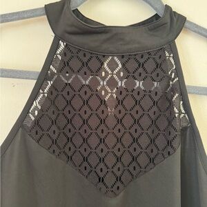 Black Lace Halter Top Size L